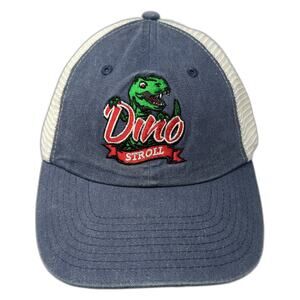 Dino Stroll Snapback Trucker Hat Blue One Size Adjustable Mesh Back Sportsman